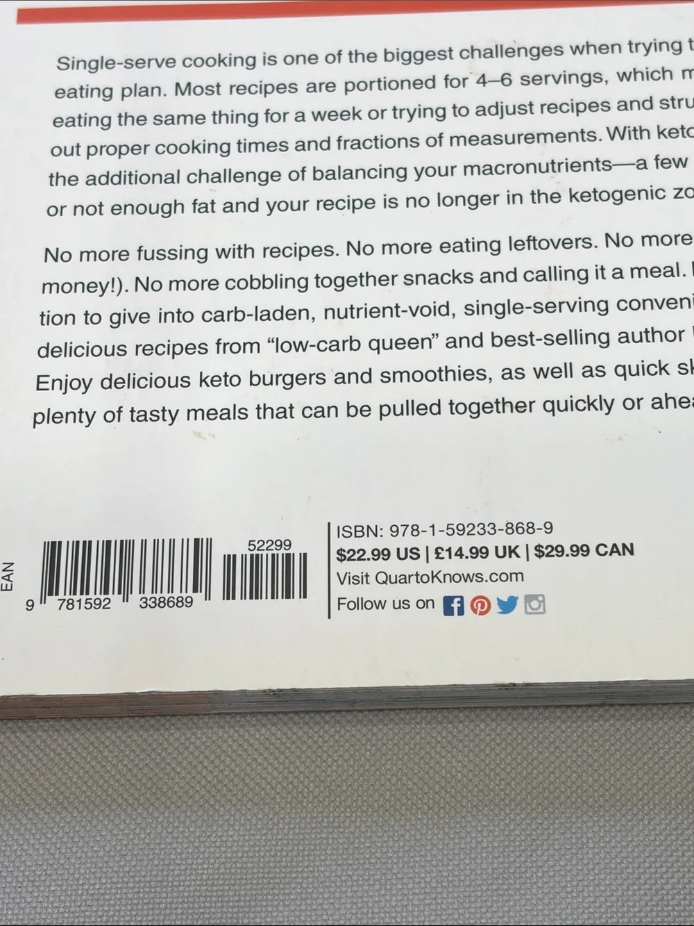 The Keto for One Cookbook by Dana Carpender